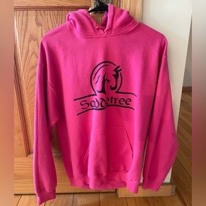 Pink gildan hoodie/sweatshirt